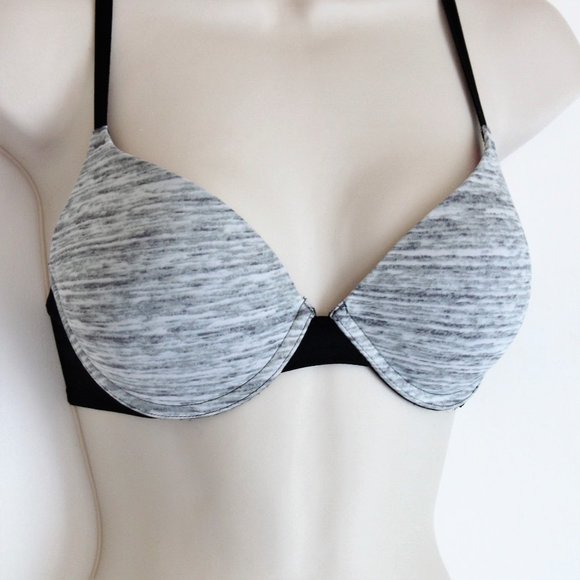 PINK Victoria's Secret Bra 32D Heather Gray Wear Everywhere Push Up U/W Padded - Picture 9 of 9